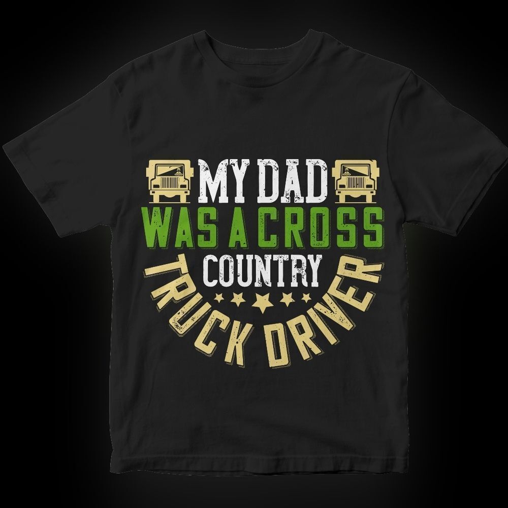 New Dad Man Short Sleeve Tshirt Trucker Gear Gift Present Cotton